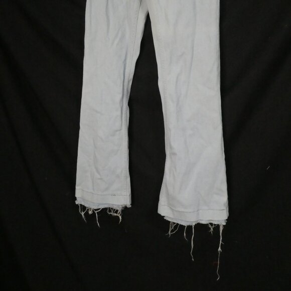 ZARA BASIC - Z1975 Denim | size 4 | Light Blue Flared Pants With Raw Hem - Picture 7 of 16